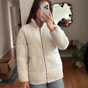 Women's White and Cream Coat